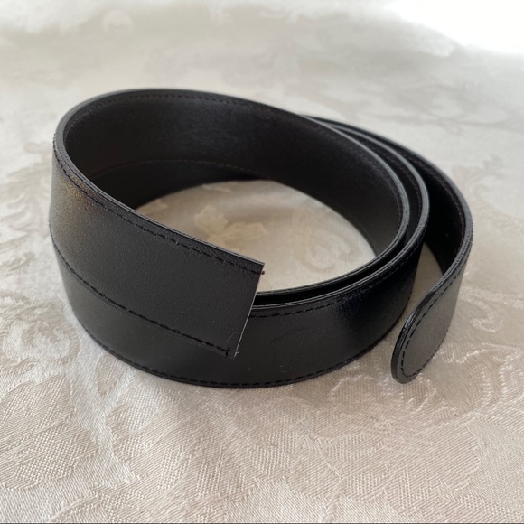 Goldlion Black Men's New Belt Polished Silver-tone Gold-tone Buckles - Picture 9 of 13